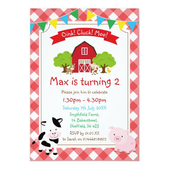 Farm Themed Birthday Invitations
 Farm themed birthday party invitation