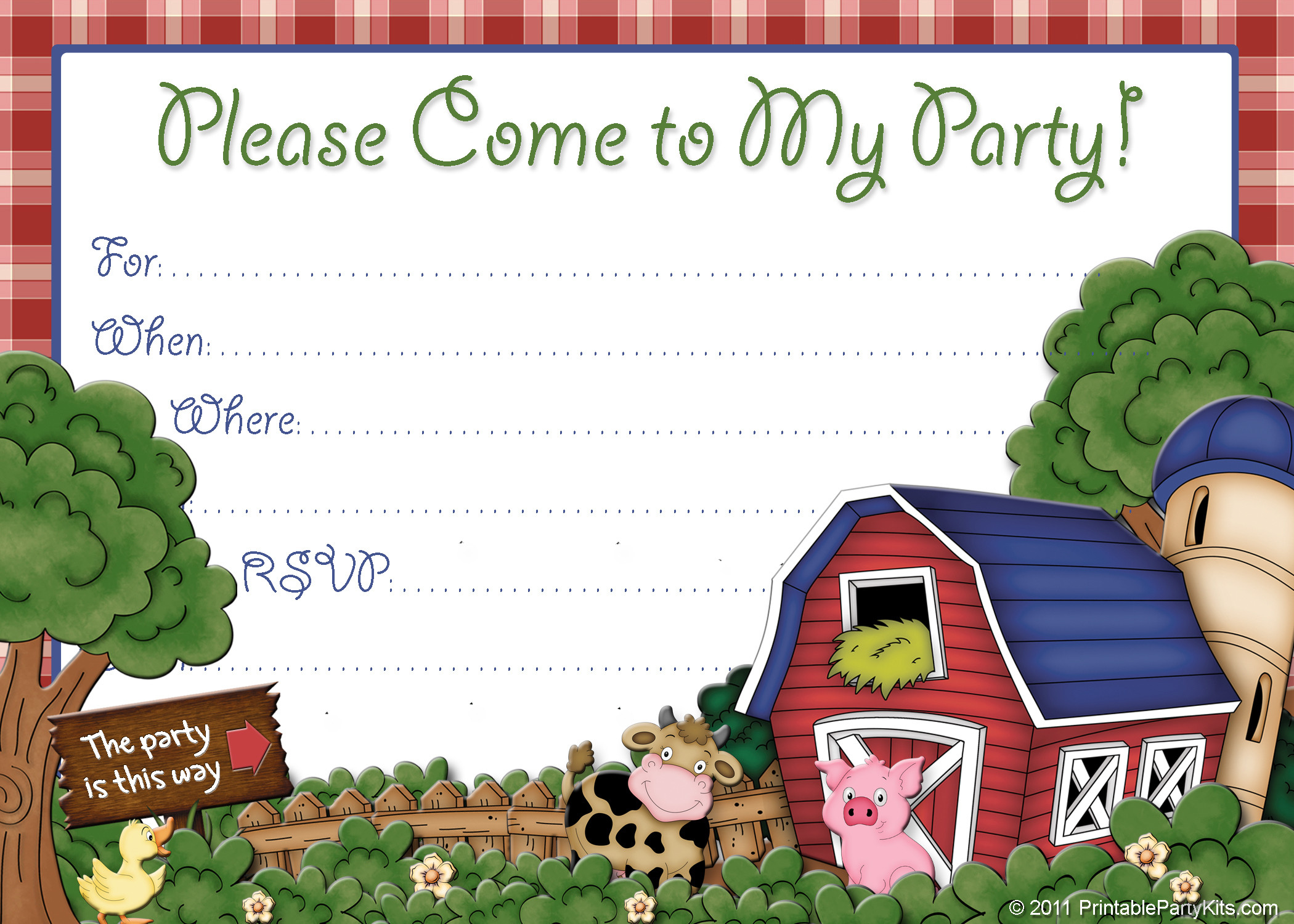 Farm Themed Birthday Invitations
 FREE Farm Birthday Invitations – FREE Printable Birthday