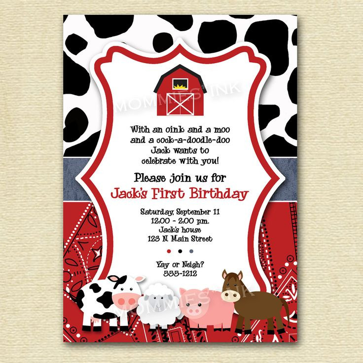 Farm Themed Birthday Invitations
 FREE Farm Themed Birthday Party Invitations Template