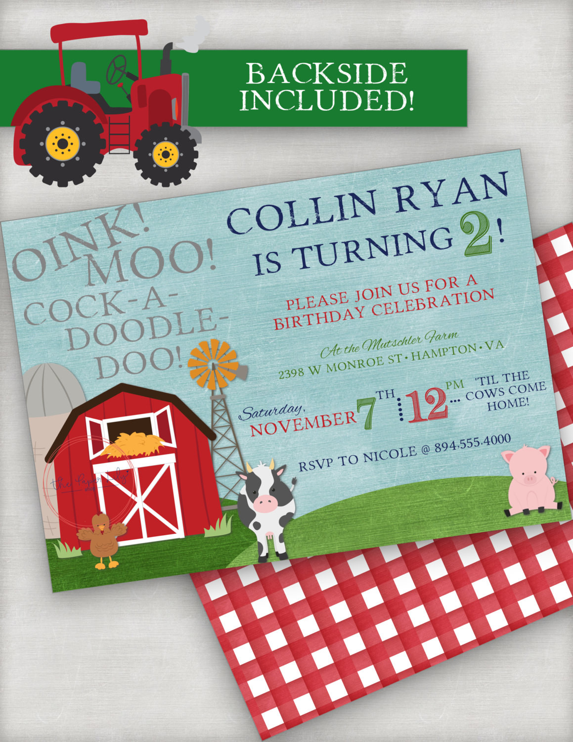 Farm Themed Birthday Invitations
 Farm Themed Birthday Invitation by ThePaperLilyShop on Etsy