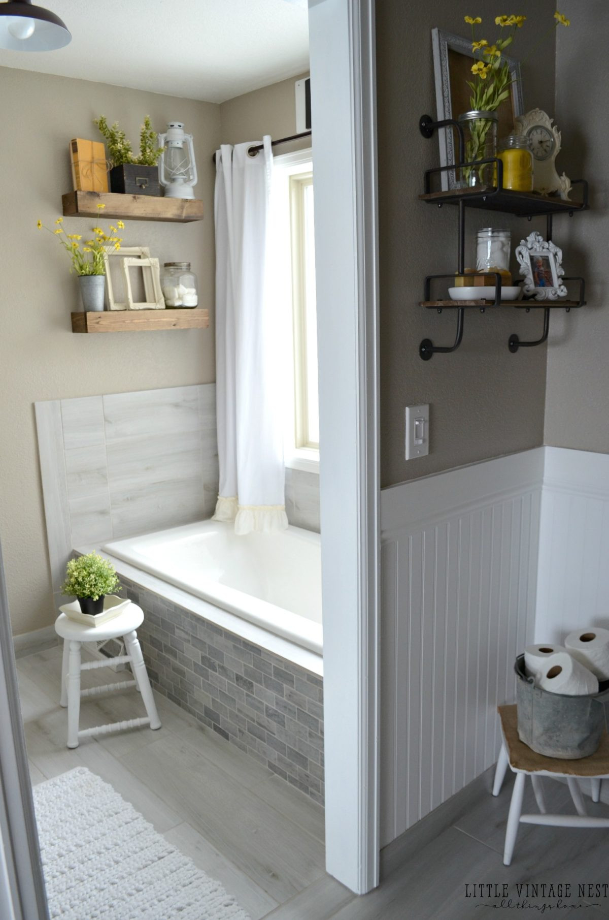 Farmhouse Bathroom Decor
 Farmhouse Master Bathroom Reveal Little Vintage Nest
