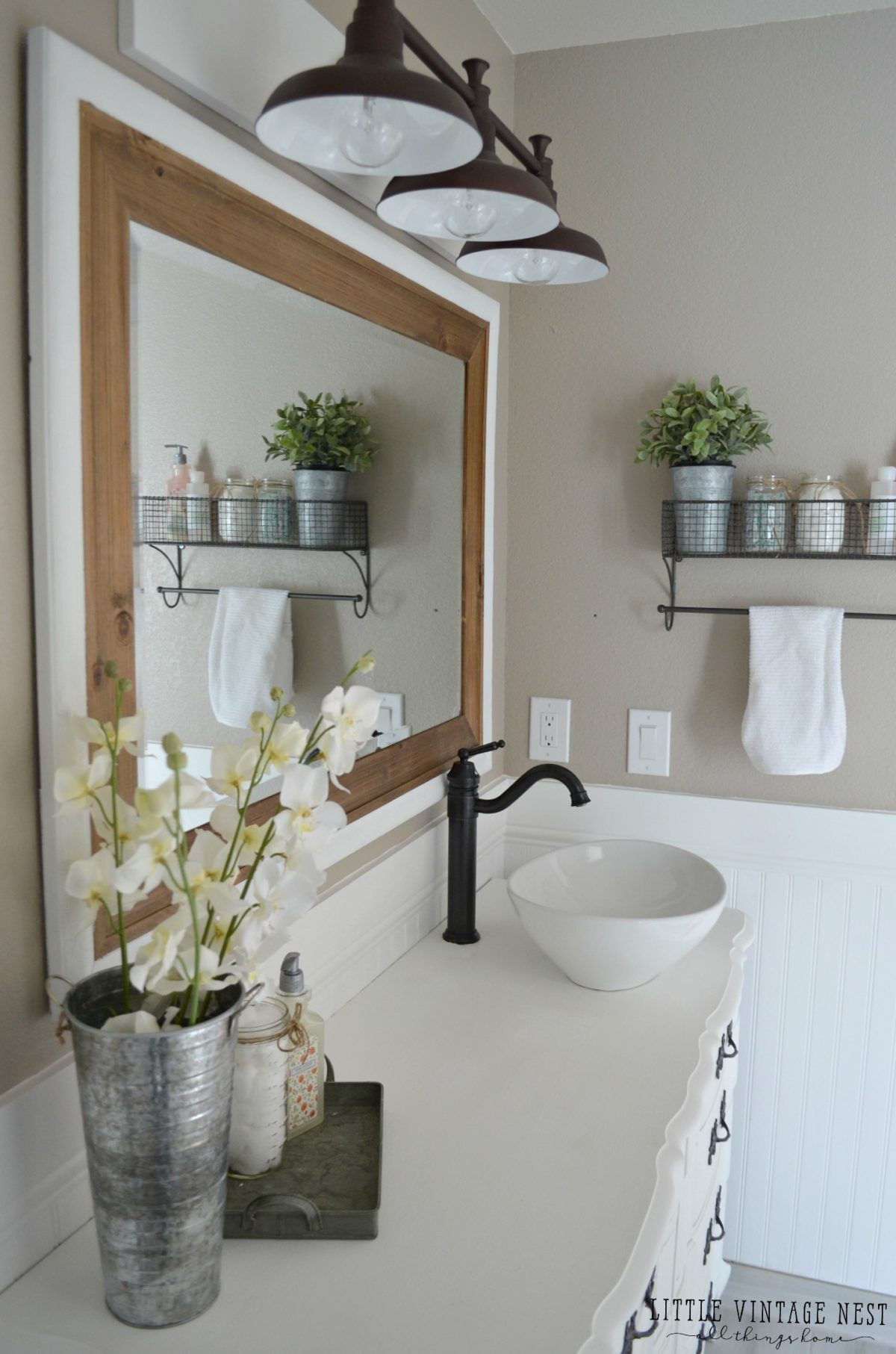 Farmhouse Bathroom Decor
 Farmhouse Master Bathroom Reveal Little Vintage Nest
