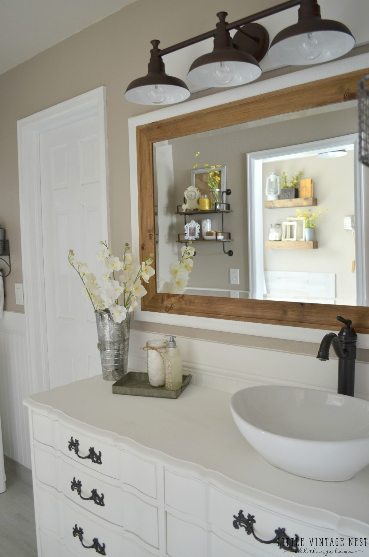 Farmhouse Bathroom Decor
 Farmhouse Master Bathroom Reveal Little Vintage Nest
