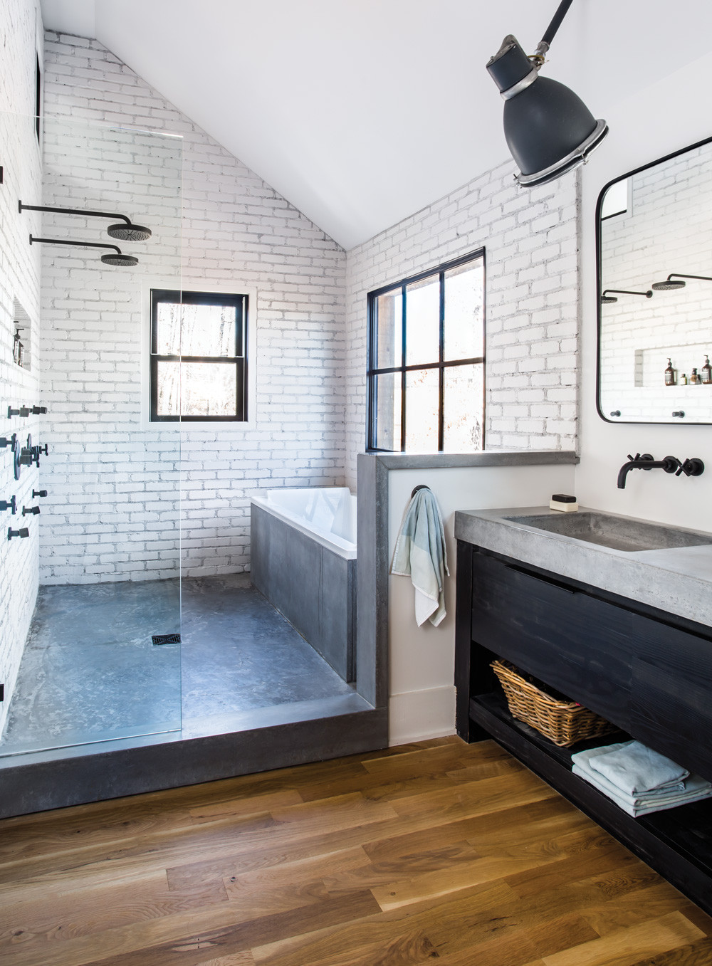 Farmhouse Master Bathroom
 Room Envy At Serenbe a master bath with a modern