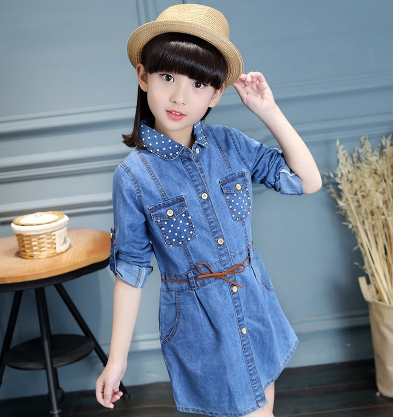 Fashion Clothing For Kids
 2017 Spring Girls Denim jacket Dress Children Clothing