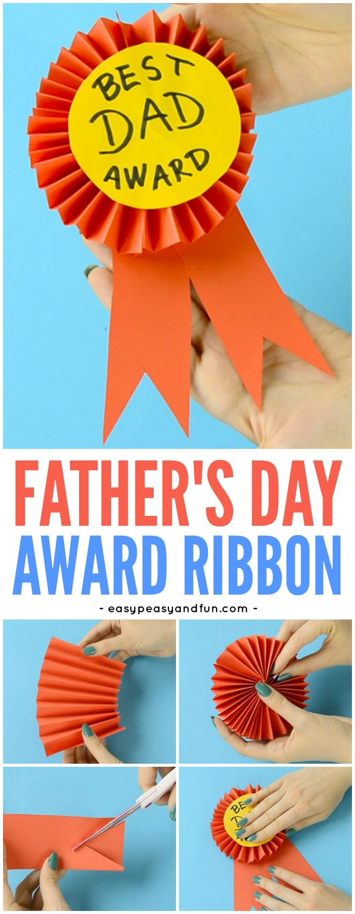 Fathers Day Craft For Kids
 DIY Paper Award Ribbon Father s Day Craft Idea Easy