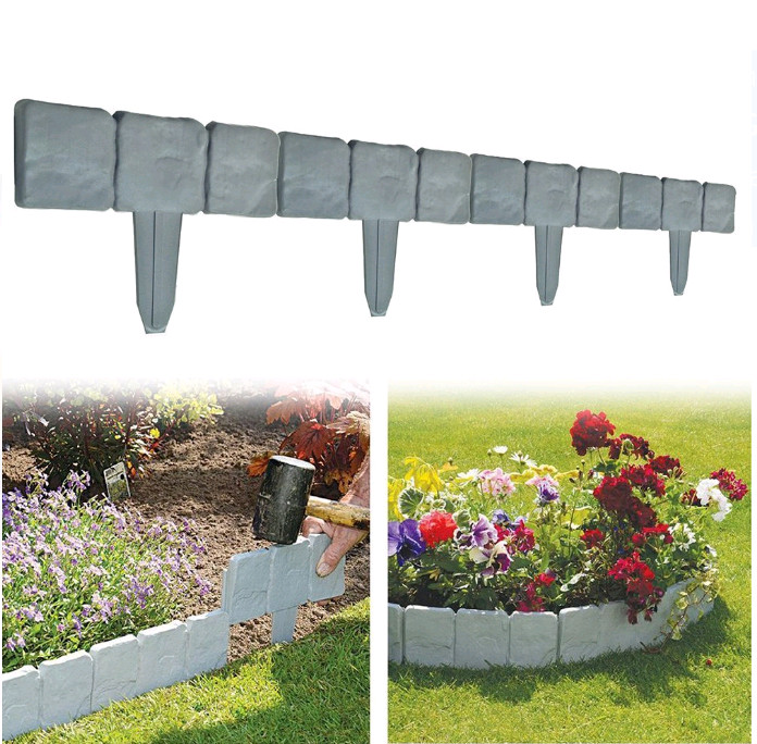 Faux Stone Landscape Edging
 High Quality 10 PCS Spring Yard Lawn Garden Plastic Faux