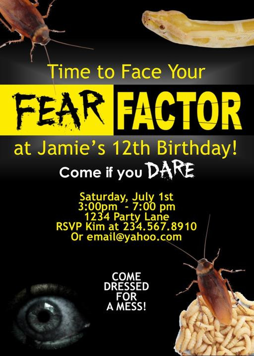 Fear Factor Birthday Party
 Top 10 Fear Factor Birthday Party Games