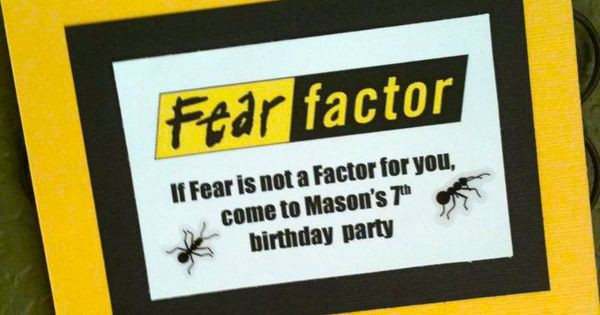 Fear Factor Birthday Party
 Fear Factor Birthday Party Fear Factor Party