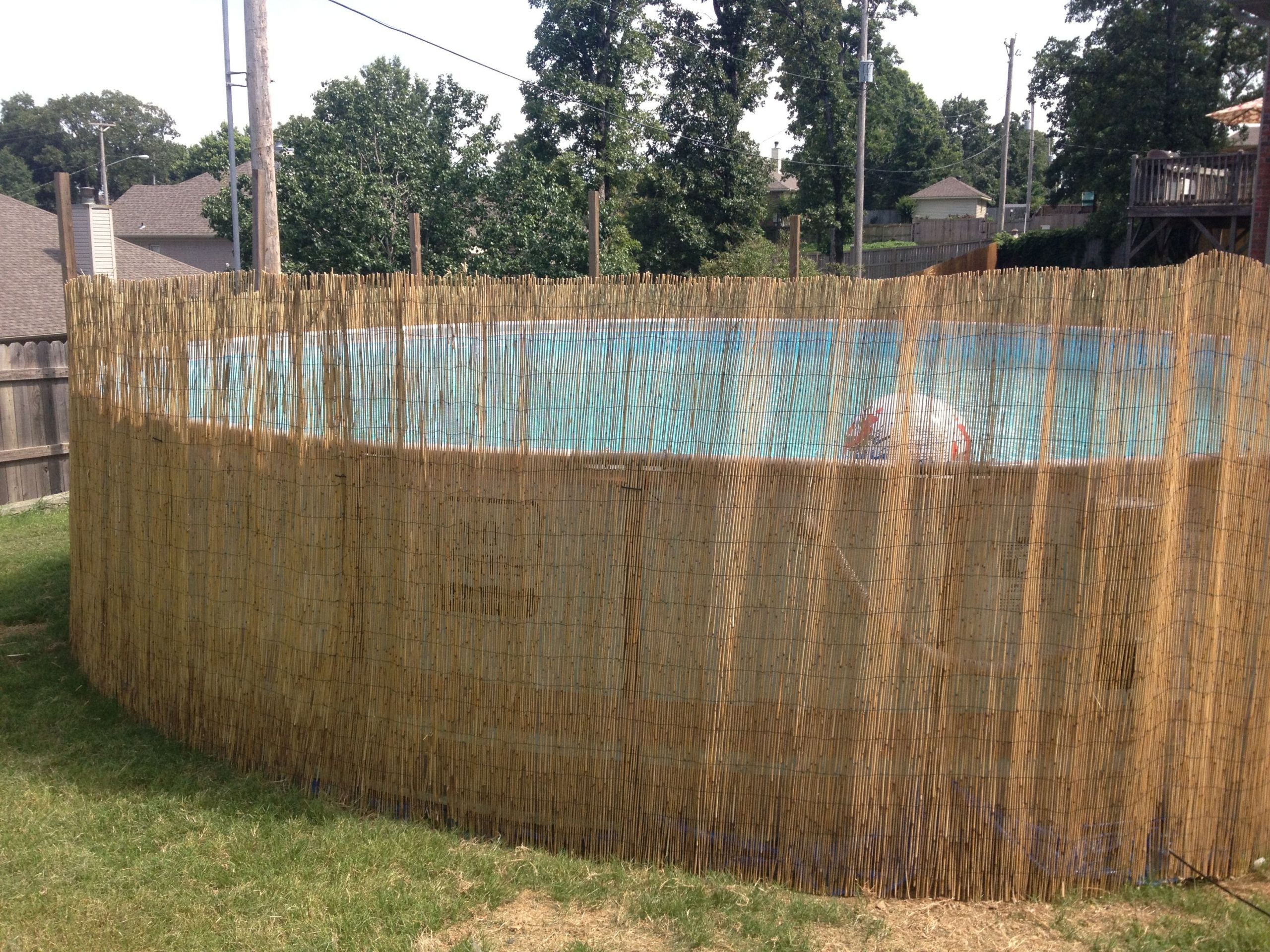 Fence Around Above Ground Pool
 Add reed fence around above ground pool