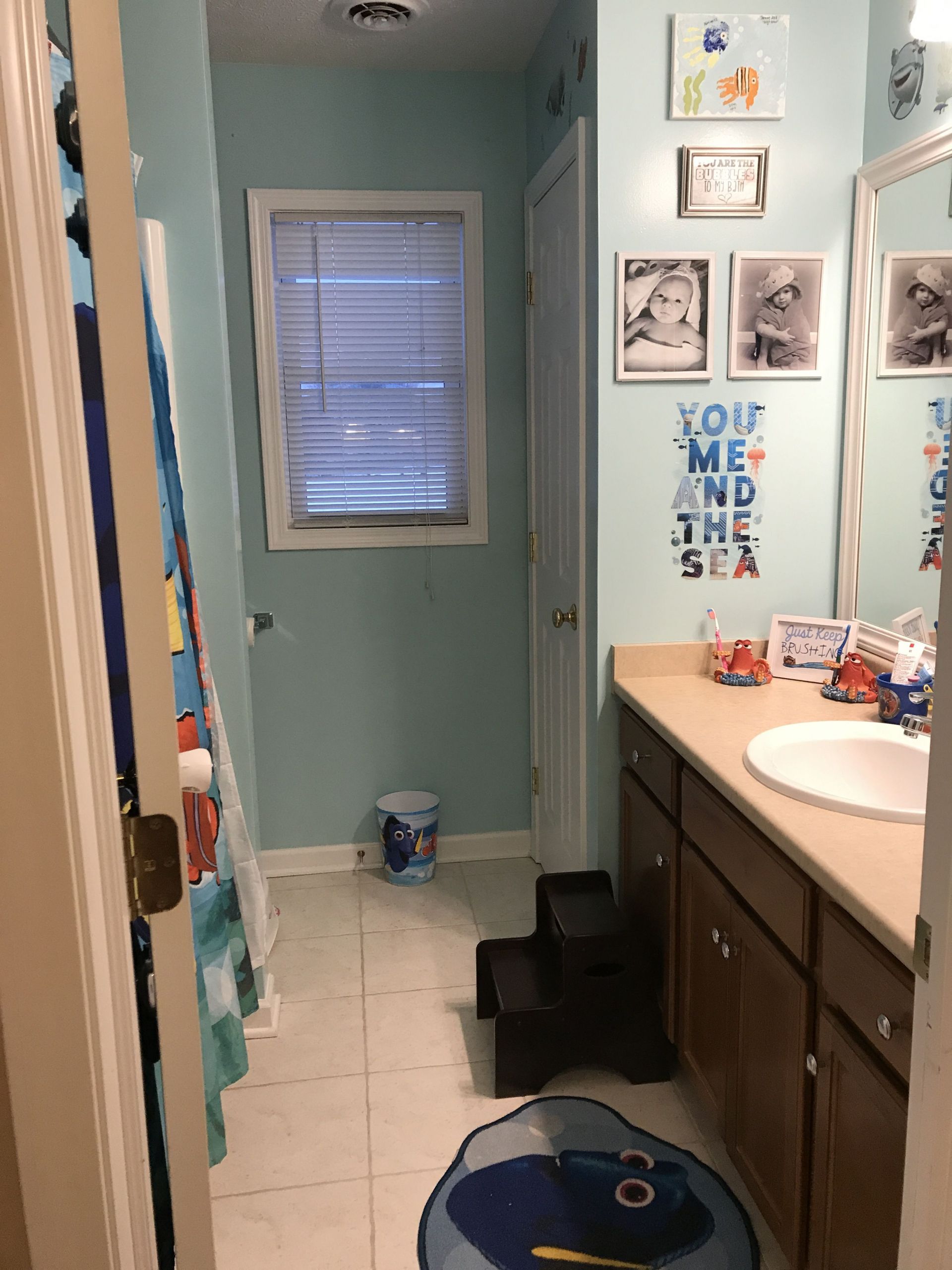 Finding Dory Bathroom Decor
 Our finished kids finding dory bathroom Paint is wave top