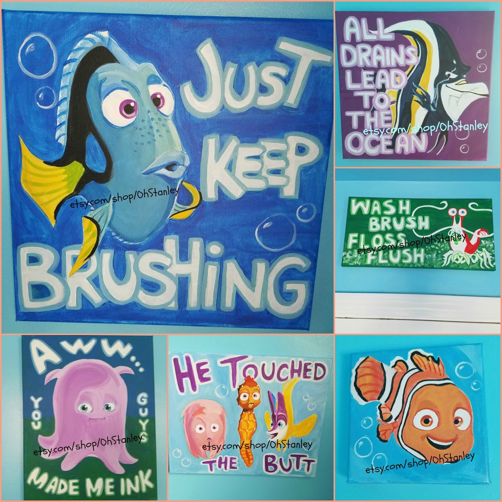 Finding Dory Bathroom Decor
 Down Side Up Mommy Finding Nemo Bathroom Makeover