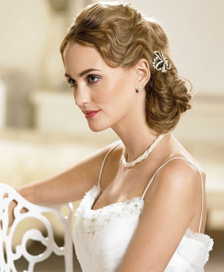 Finger Waves Updo Hairstyles
 Classical Updo Wedding Hairstyles for Brides