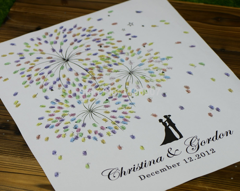 Fingerprint Guest Book Wedding
 Aliexpress Buy 50x70 CM Firework prints Wedding