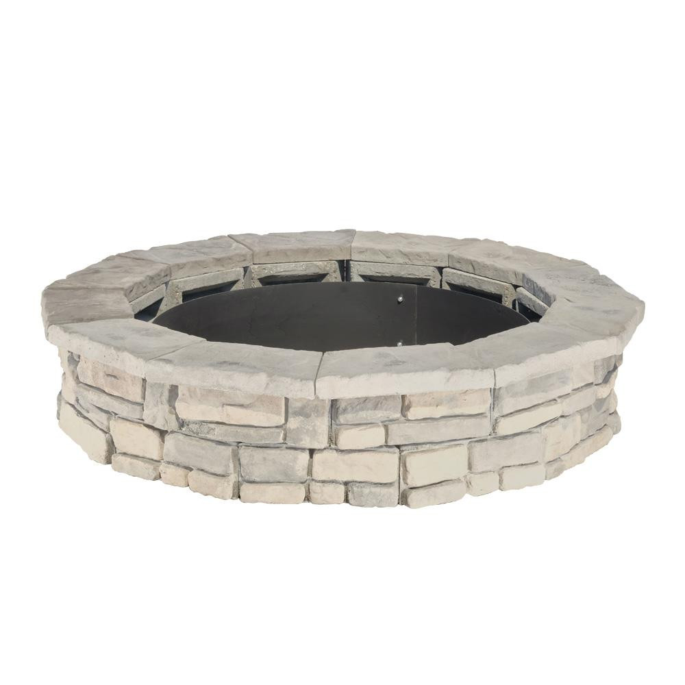 Fire Pit Kit Stone
 44 in Random Stone Limestone Fire Pit Kit RSFPL The