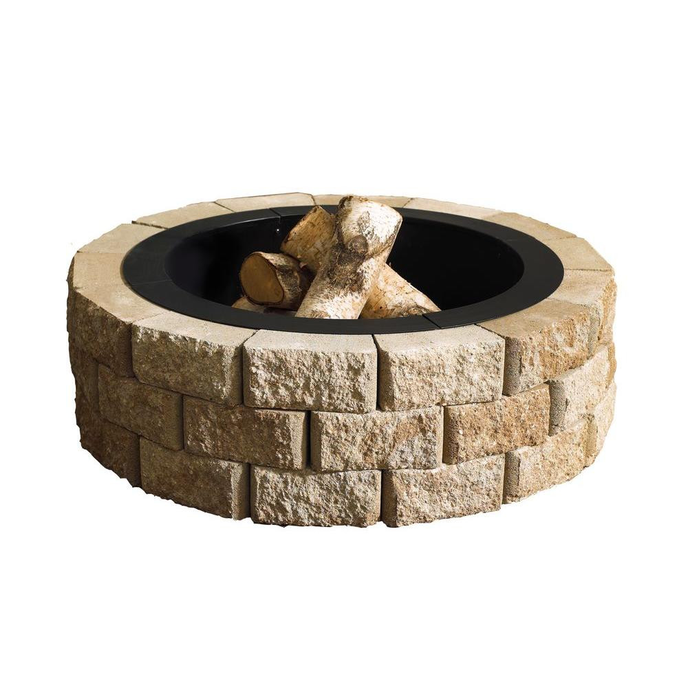 Fire Pit Kit Stone
 Oldcastle Hudson Stone 40 in Round Fire Pit Kit