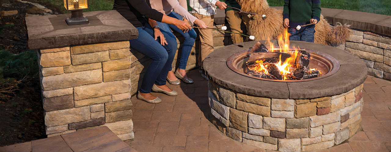 Fire Pit Kit Stone
 Cast Stone Wall Round Fire Pit Kit