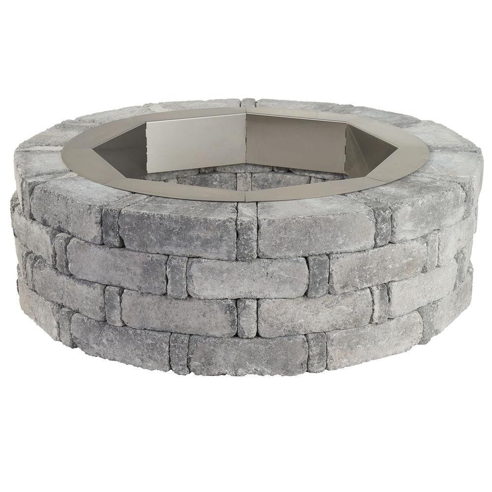 Fire Pit Kit Stone
 Pavestone RumbleStone 46 in x 14 in Round Concrete Fire