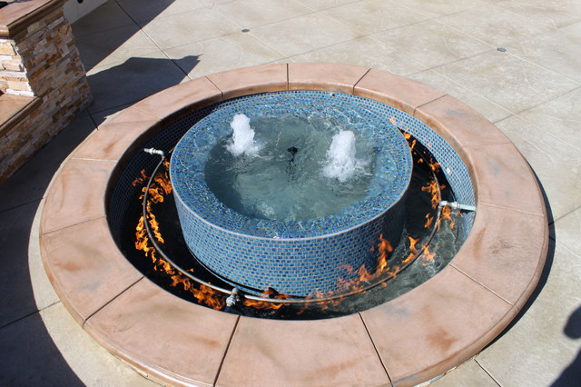 Fire Pit With Water Fountain
 Fire pit Water fountain Contemporary Patio Los