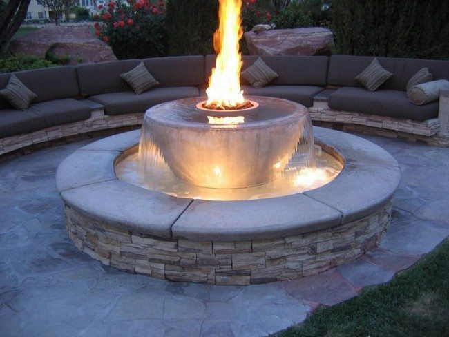 Fire Pit With Water Fountain
 Inspiration for Backyard Fire Pit Designs Decor Around