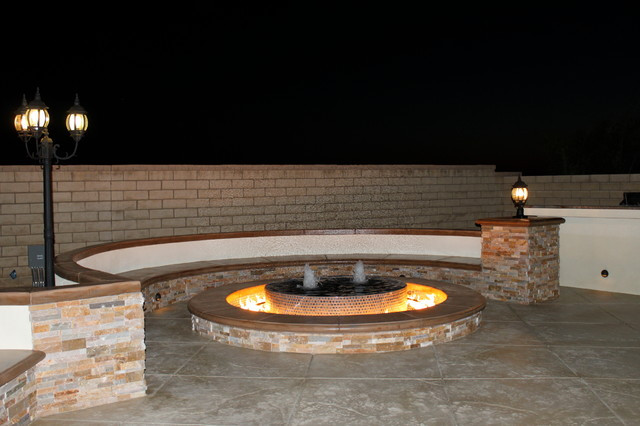 Fire Pit With Water Fountain
 Fire Pit Water Fountain Contemporary Patio Los