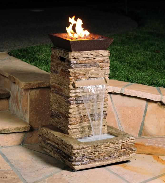 Fire Pit With Water Fountain
 fire pit water fountain Love these on the end caps Check