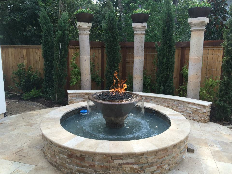 Fire Pit With Water Fountain
 Landscaping Water Features Spring TX