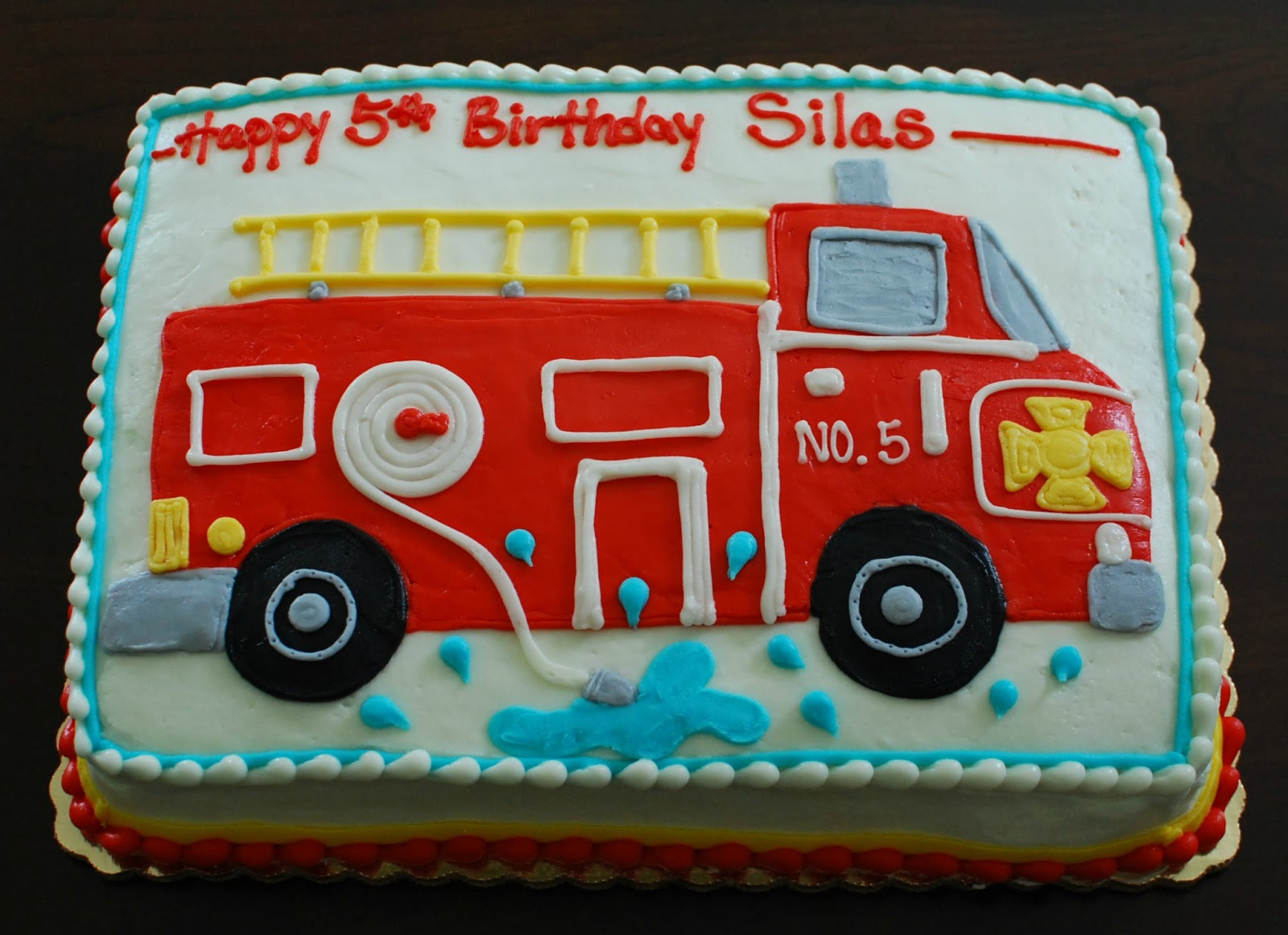 Fire Truck Birthday Cake
 Snacky French Fire Truck Cake