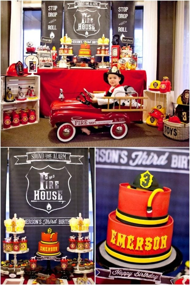 Fire Truck Birthday Party Ideas
 Fire Truck Themed Third Birthday Party Spaceships and