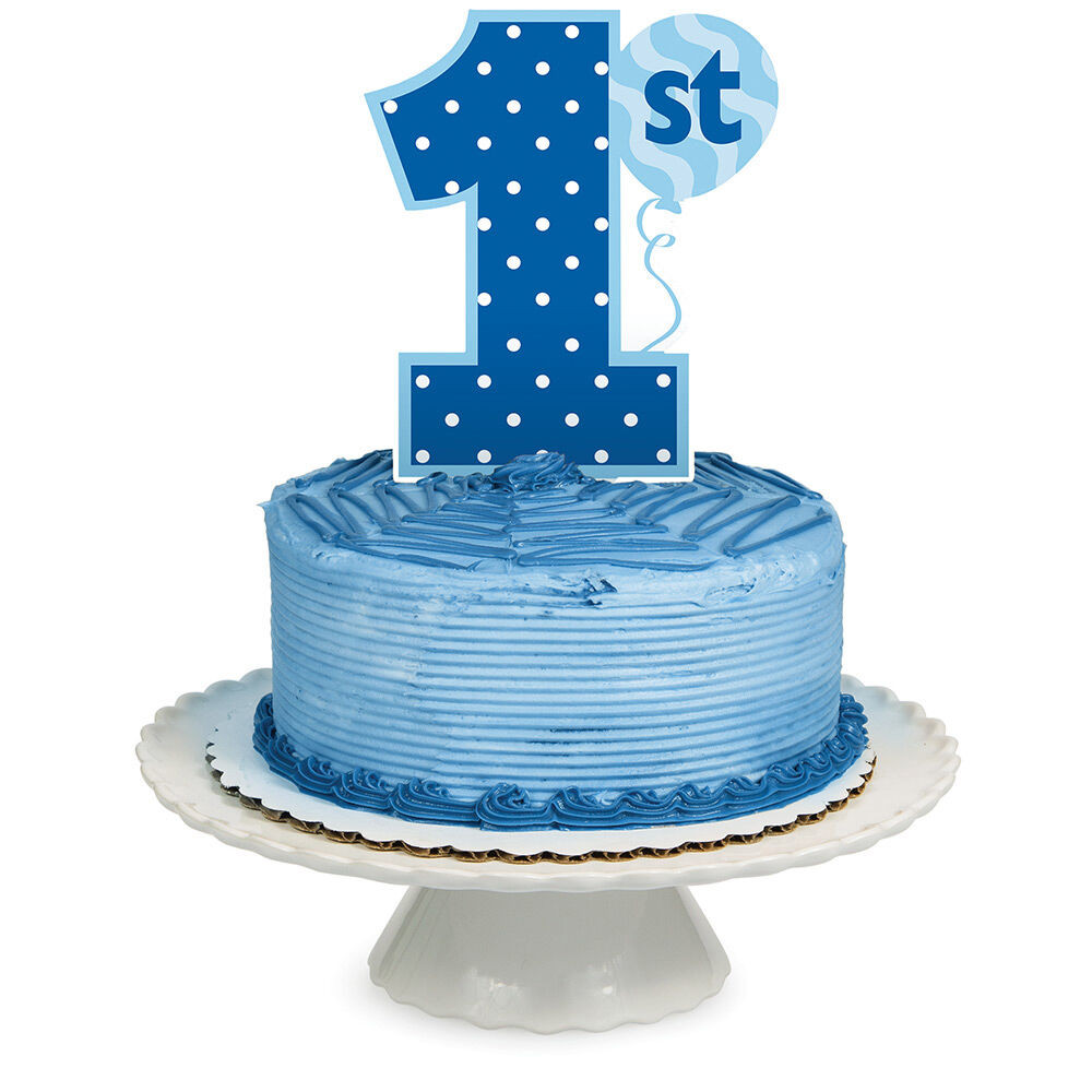 First Birthday Cake Toppers
 Cake Topper Age 1 1st Birthday Party Royal Blue Boy Cake