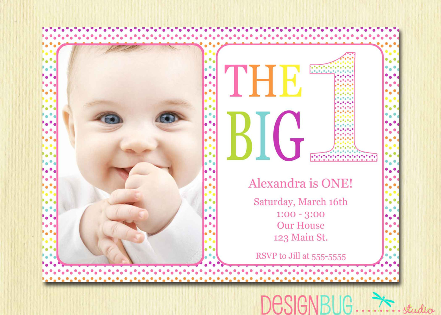 First Birthday Invitations Girl
 Rainbow First Birthday Invitation Baby Girl DIY