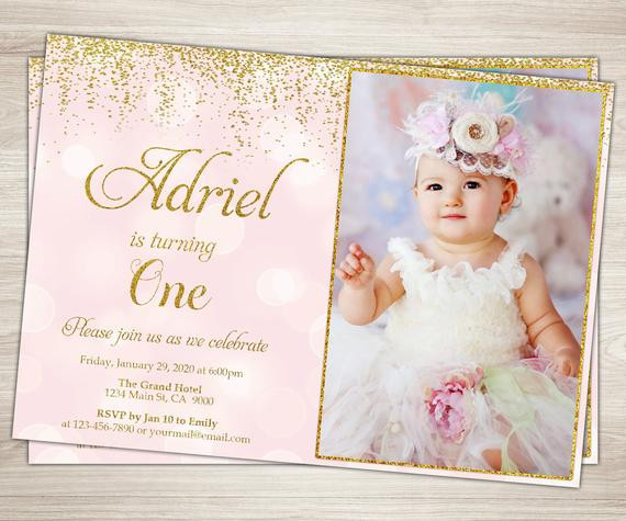 First Birthday Invitations Girl
 First Birthday Invitation Girl 1st Birthday Invitation Pink