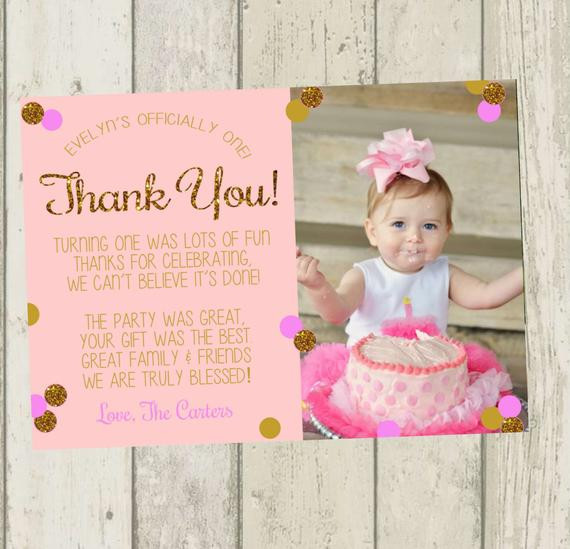 22 Ideas for First Birthday Thank You Card Wording - Home, Family ...