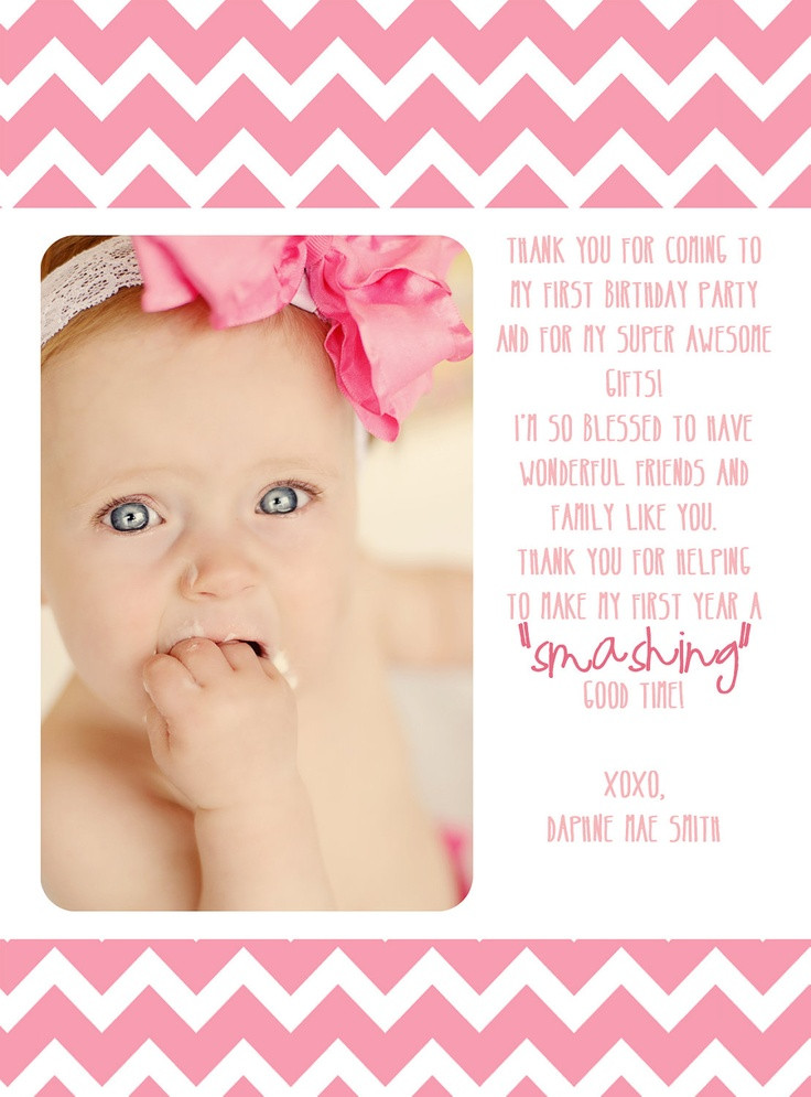 First Birthday Thank You Card Wording
 first birthday thank you card $12 00 via Etsy Wish I