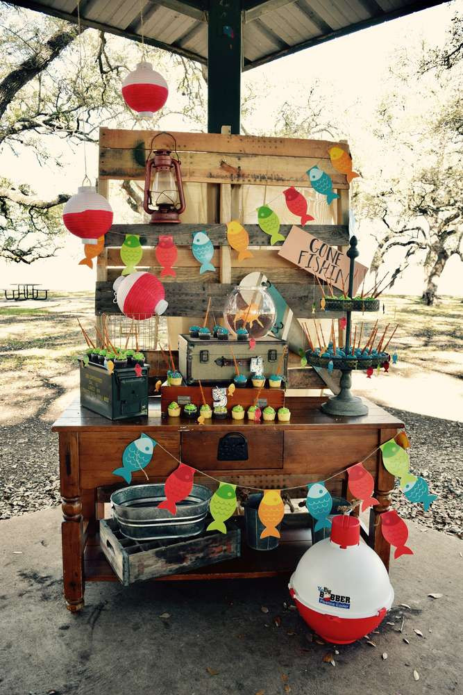 Fishing Birthday Party Decorations
 fishing Birthday Party Ideas 1 of 15