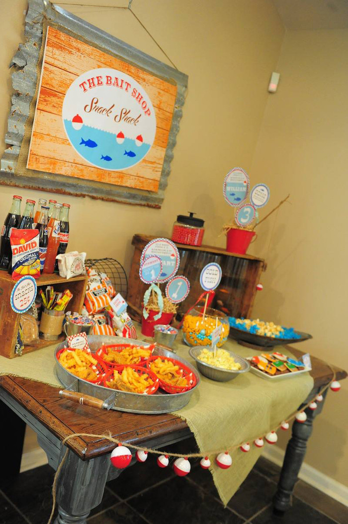 Fishing Birthday Party Decorations
 Kara s Party Ideas Gone Fishing Birthday Party Planning