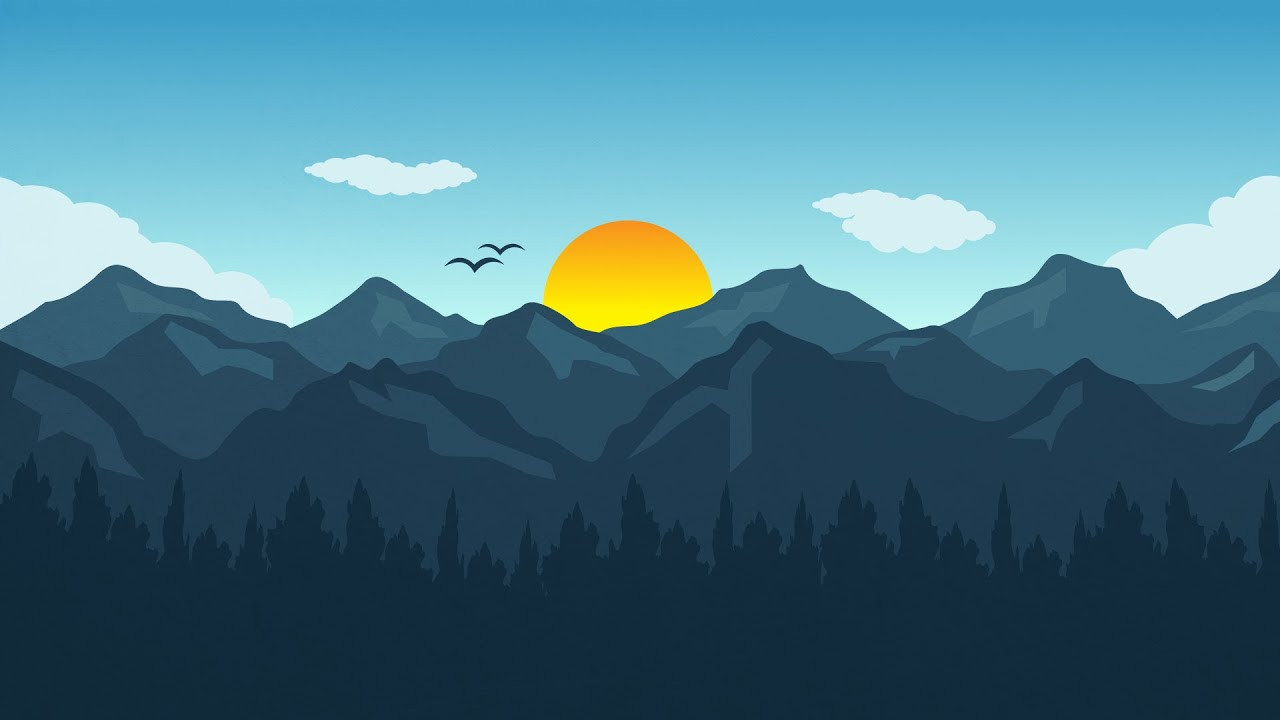 Flat Design Landscape
 Adobe Illustrator CC Tutorial How to design Flat