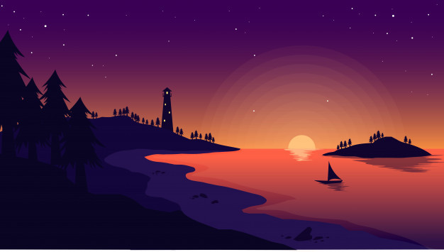 Flat Design Landscape
 Landscape wallpaper in flat design Vector