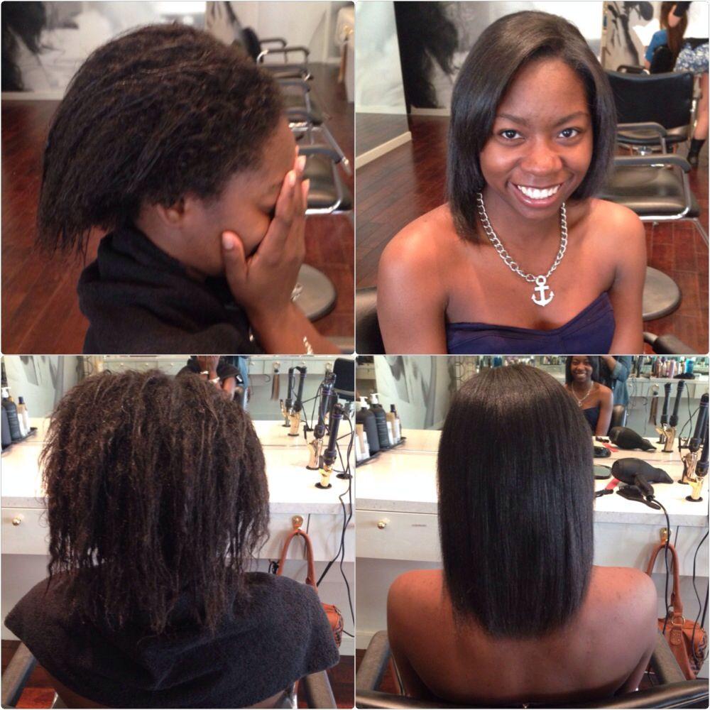 Flat Iron Hairstyles For Black Hair
 Blowout flat iron and style on natural hair by JEAN