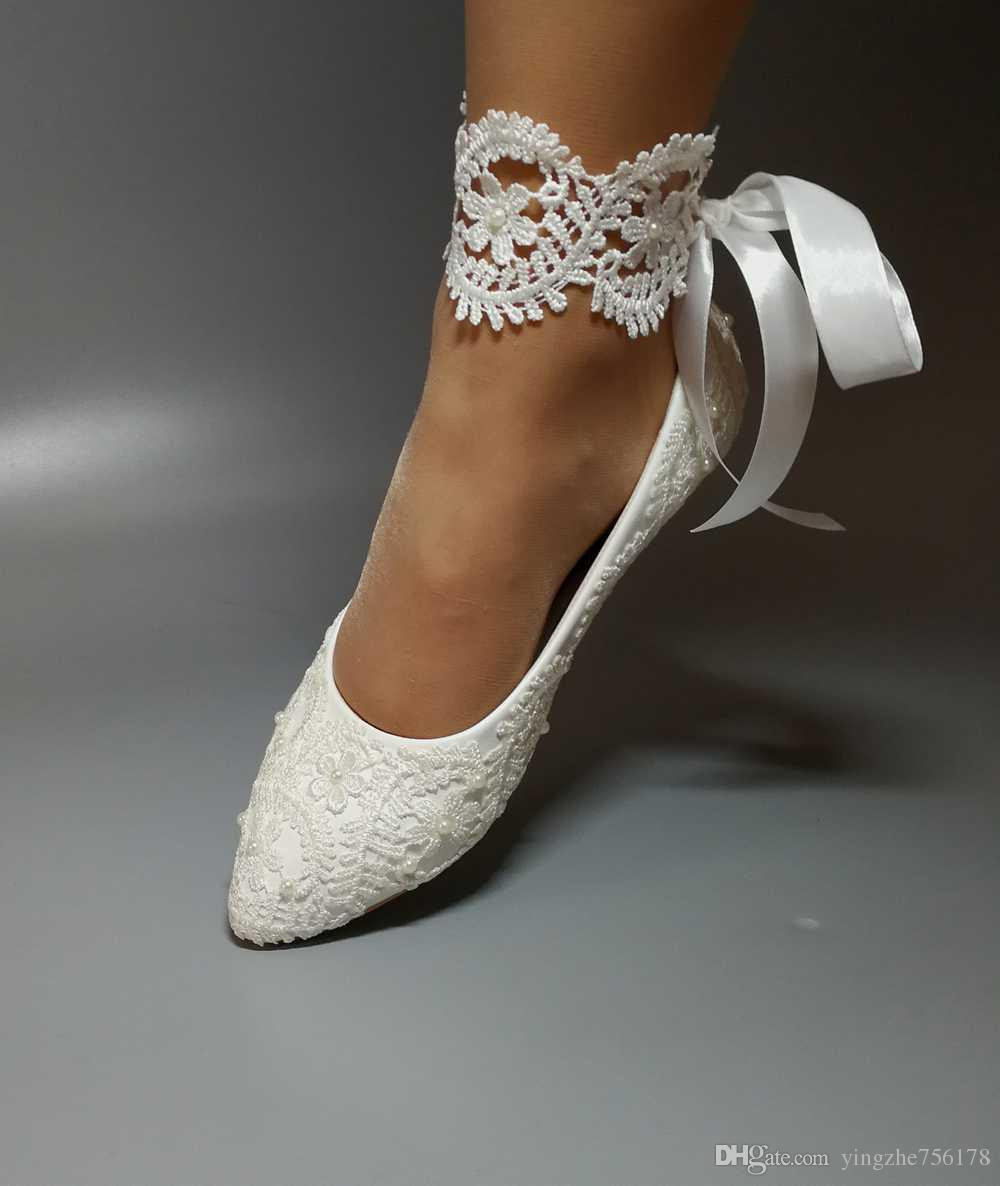 Flat White Wedding Shoes
 Wedding Shoes Waterproof White Bride Wedding Dresses Han