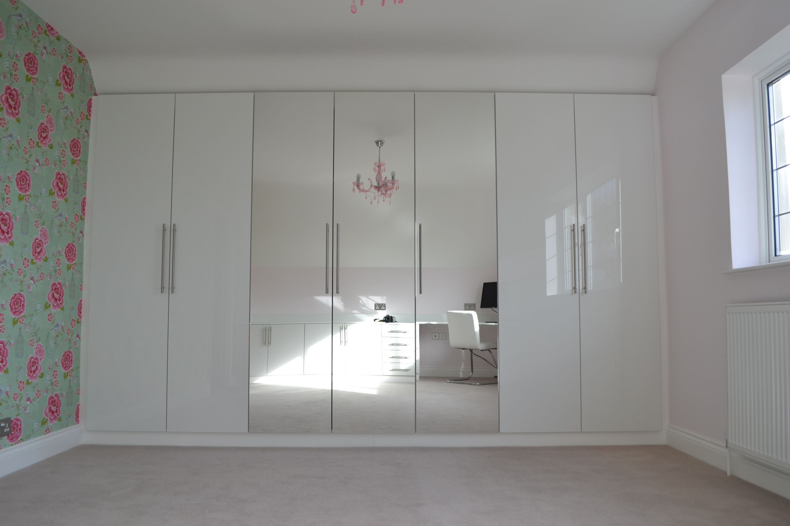 Floor To Ceiling Cabinets Bedroom
 Stylish Bedroom with gloss white cabinet and custom made