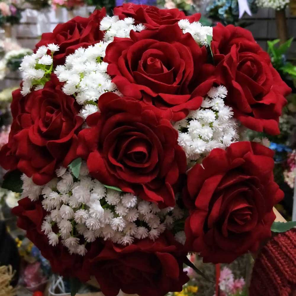 Flower Bouquets For Wedding
 2019 Real Artificial Red Rose Wedding Bouquet