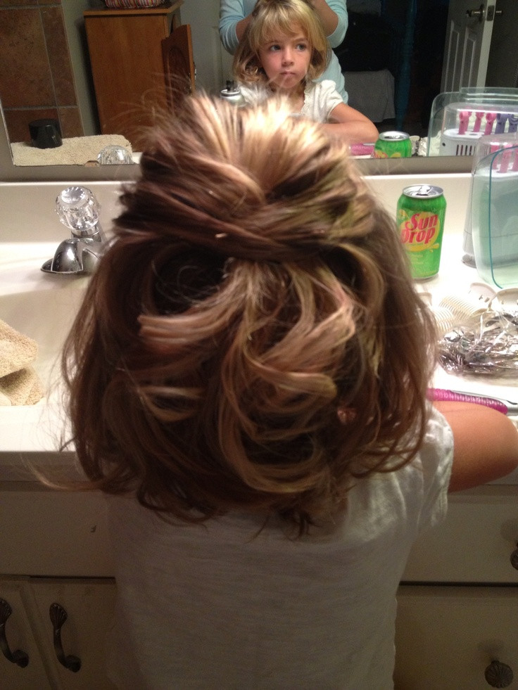 Flower Girl Hairstyles For Short Hair
 Little girls wedding hair My niece Annabel loved her