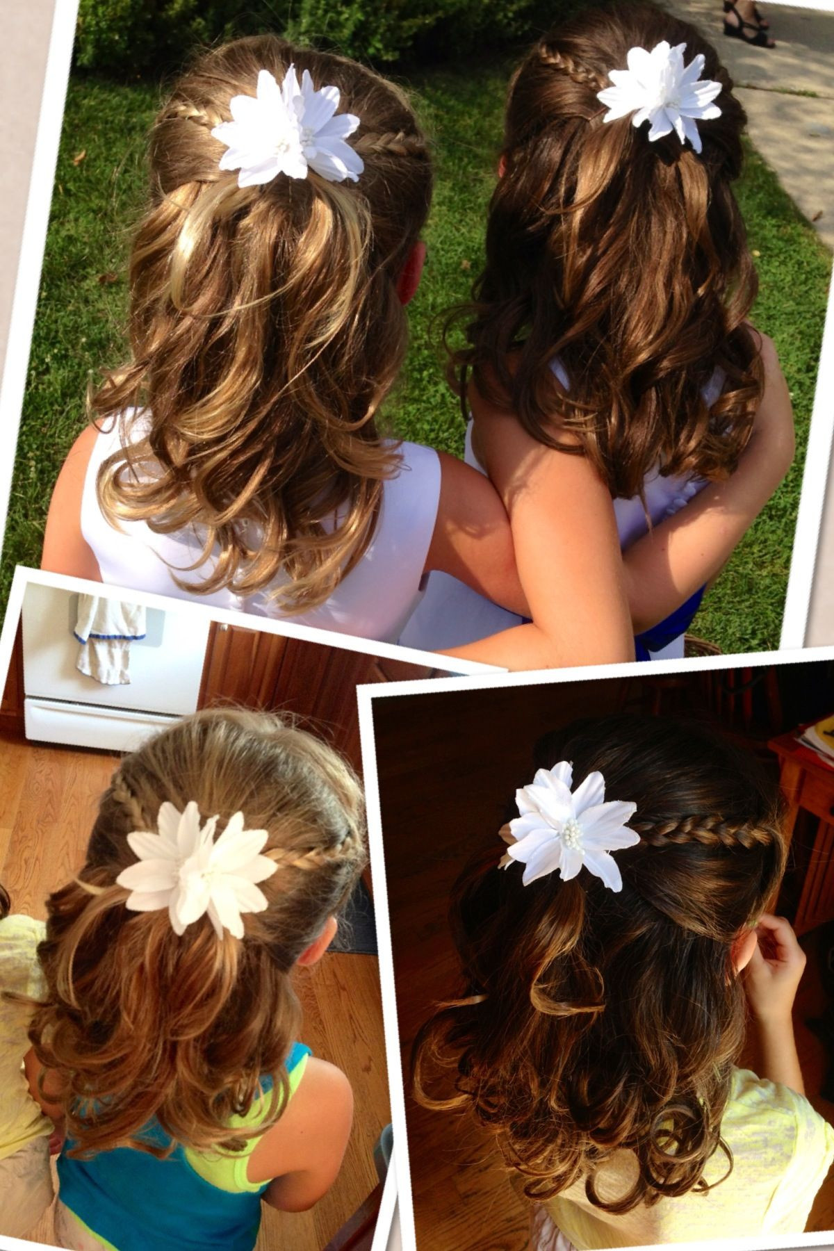 Flower Girl Hairstyles For Short Hair
 Flower girl hairstyle Half up with braids and curls