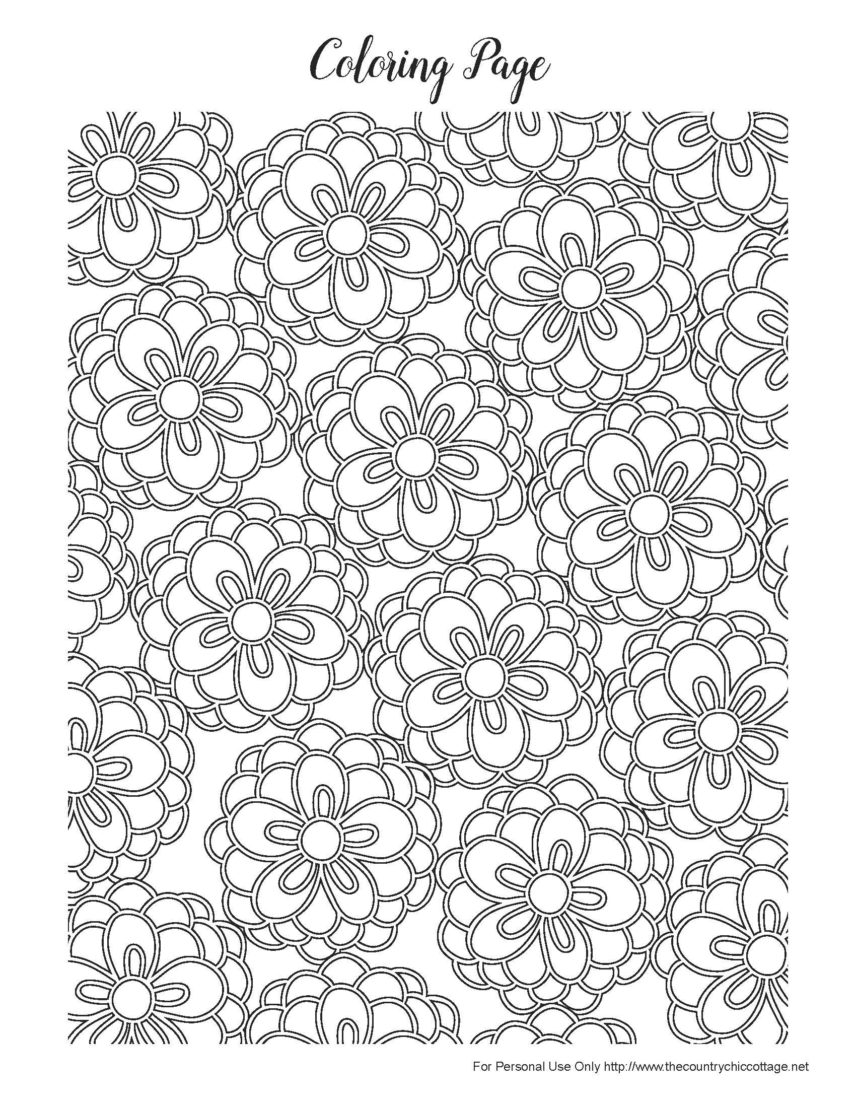 Flowers Coloring Pages For Adults
 Free Spring Coloring Pages for Adults The Country Chic