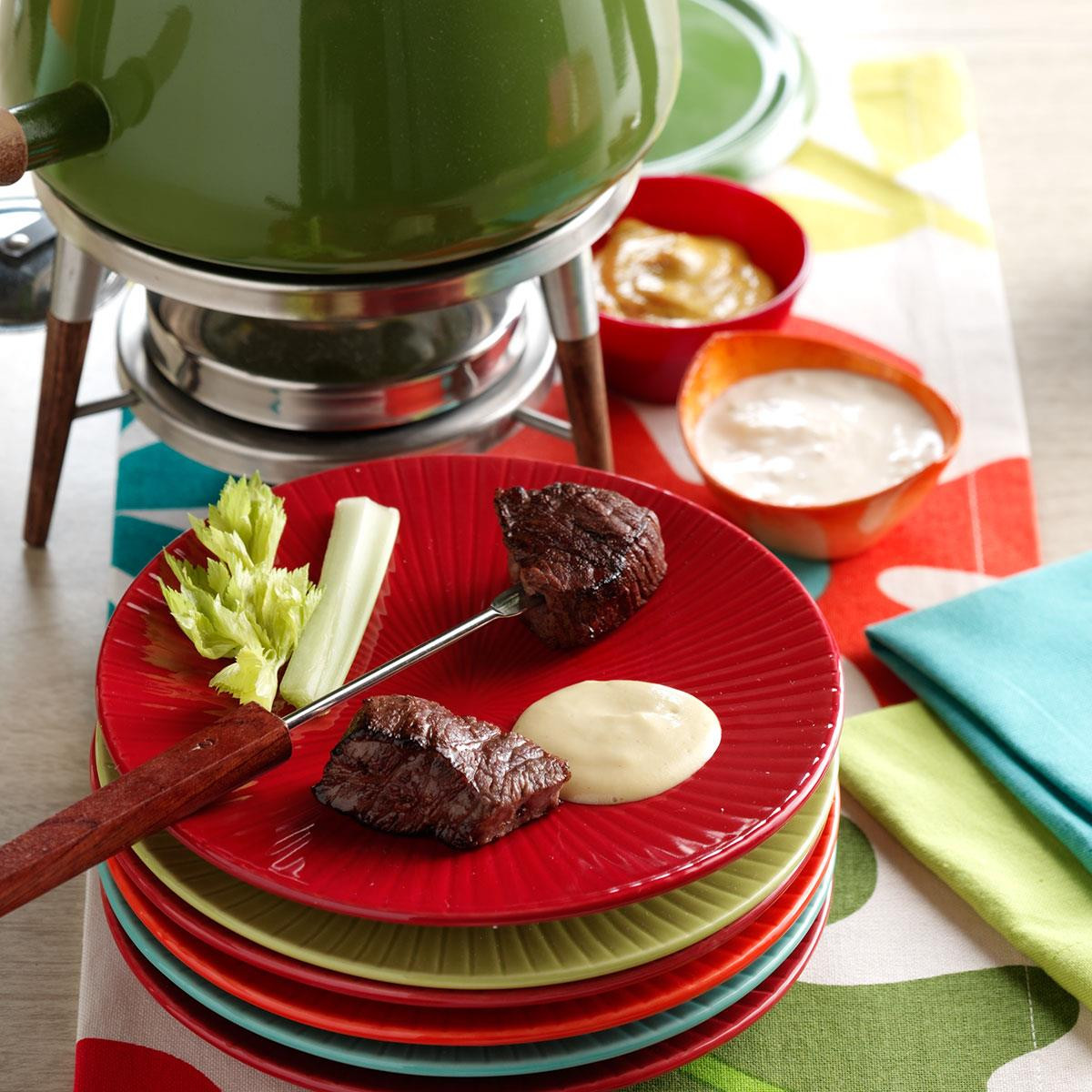 Fondue Dipping Sauces Recipes
 Beef Fondue with Sauces Recipe