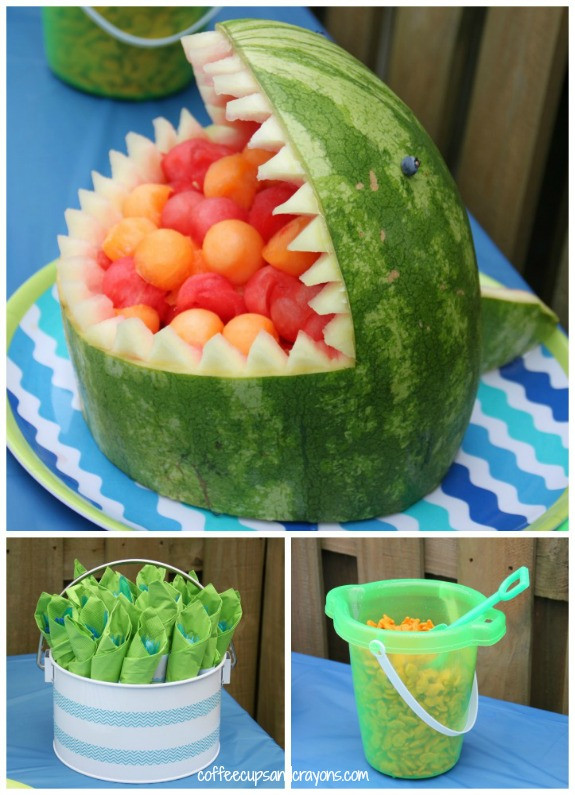 Food Ideas For Beach Theme Preschool Party
 Surfer and Shark Party Dimple Prints