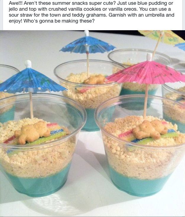 Food Ideas For Beach Theme Preschool Party
 Recipe Teddy Bear Beach Bums “Dirt” Cups