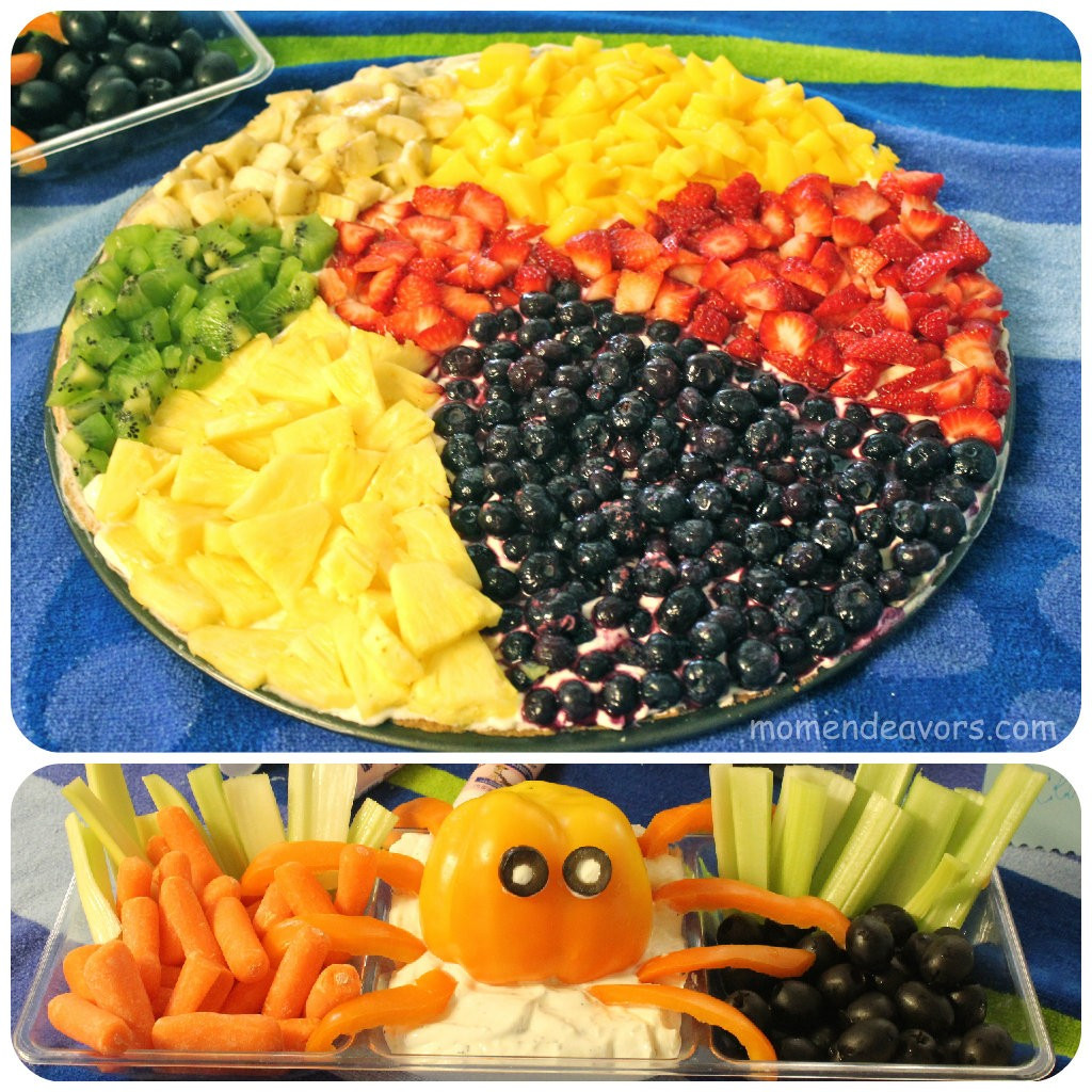 Food Ideas For Party At The Beach
 Beach Ball Fruit Pizza & Bell Pepper Octopus Veggie Dip