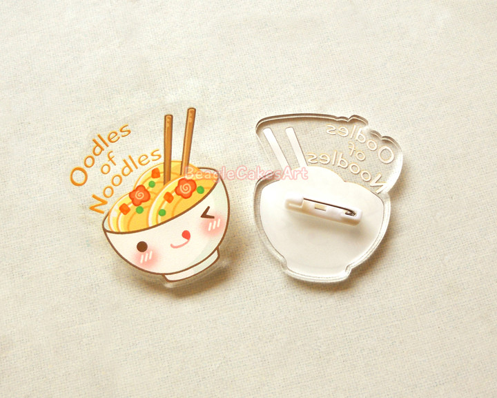 Food Pins
 Noodle Pin Enamel Pin Food Accessory Acrylic Pin Ramen